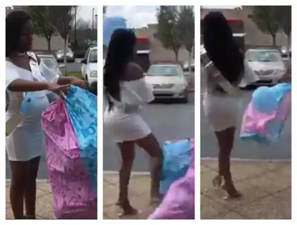 Video: Heavily pregnant mum-to-be goes ballistic after she found out unborn baby is a boy
